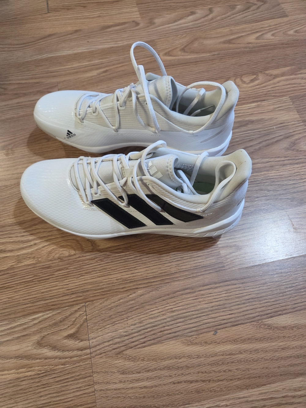 Adidas Men’s White Athletic Shoes with Black Stripes